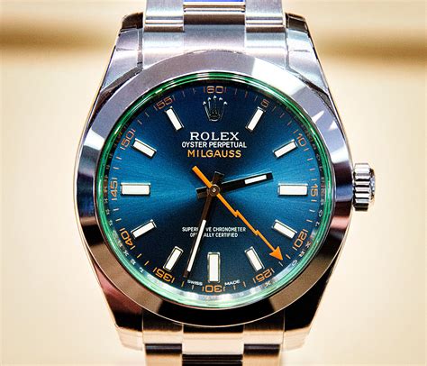 rolex milgauss black vs blue|Rolex Milgauss blue face.